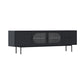 Console TV contemporaine en bois avec rangement fermé, support multimédia TV pour salon