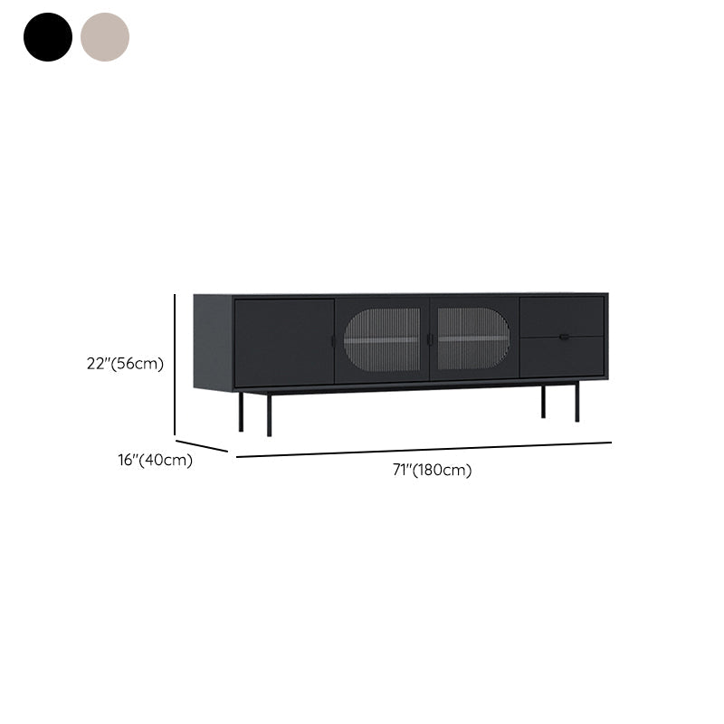 Console TV contemporaine en bois avec rangement fermé, support multimédia TV pour salon