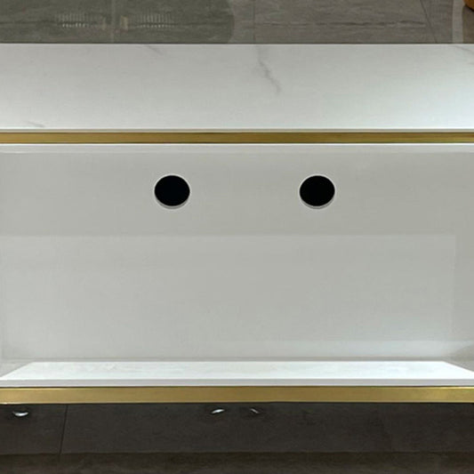 Glam Stone TV Console Enclosed Storage TV Media Stand for Living Room Clearhalo 'furn' 'furn_tv_stands_entertainment_centers' 'Furniture' 'Living Room Furniture' 'TV Stands & Entertainment Centers' 'TV Stands & Media Storage Furniture' 'tv_stands_entertainment_centers' 6240426