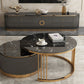Glam Stone TV Console Enclosed Storage TV Media Stand for Living Room Clearhalo 'furn' 'furn_tv_stands_entertainment_centers' 'Furniture' 'Living Room Furniture' 'TV Stands & Entertainment Centers' 'TV Stands & Media Storage Furniture' 'tv_stands_entertainment_centers' 6240429