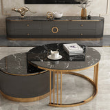 Glam Stone TV Console Enclosed Storage TV Media Stand for Living Room Clearhalo 'furn' 'furn_tv_stands_entertainment_centers' 'Furniture' 'Living Room Furniture' 'TV Stands & Entertainment Centers' 'TV Stands & Media Storage Furniture' 'tv_stands_entertainment_centers' 6240429