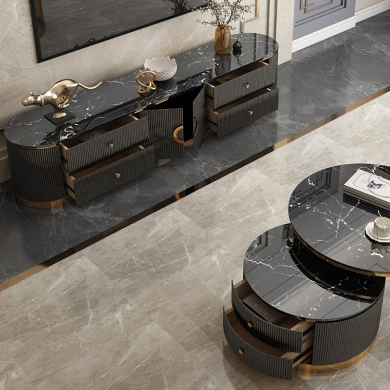 Glam Stone TV Console Enclosed Storage TV Media Stand for Living Room Clearhalo 'furn' 'furn_tv_stands_entertainment_centers' 'Furniture' 'Living Room Furniture' 'TV Stands & Entertainment Centers' 'TV Stands & Media Storage Furniture' 'tv_stands_entertainment_centers' 6240430