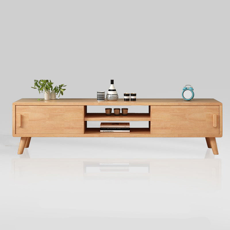 Scandinavian Wood TV Stand Console Open Shelving TV Media Stand for Living Room Wood Clearhalo 'furn' 'furn_tv_stands_entertainment_centers' 'Furniture' 'Living Room Furniture' 'TV Stands & Entertainment Centers' 'TV Stands & Media Storage Furniture' 'tv_stands_entertainment_centers' 6240445