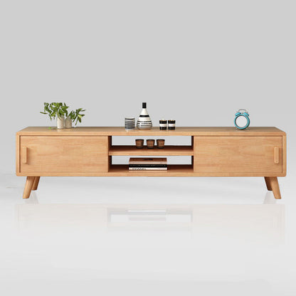 Scandinavian Wood TV Stand Console Open Shelving TV Media Stand for Living Room Wood Clearhalo 'furn' 'furn_tv_stands_entertainment_centers' 'Furniture' 'Living Room Furniture' 'TV Stands & Entertainment Centers' 'TV Stands & Media Storage Furniture' 'tv_stands_entertainment_centers' 6240445