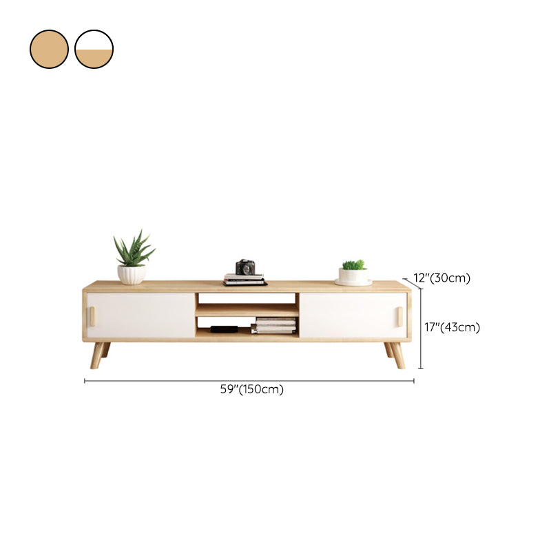 Scandinavian Wood TV Stand Console Open Shelving TV Media Stand for Living Room Clearhalo 'furn' 'furn_tv_stands_entertainment_centers' 'Furniture' 'Living Room Furniture' 'TV Stands & Entertainment Centers' 'TV Stands & Media Storage Furniture' 'tv_stands_entertainment_centers' 6240447