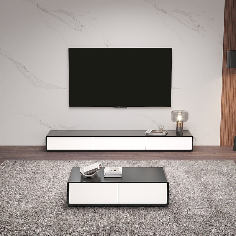 Contemporary Faux Wood TV Stand Console Enclosed Storage TV Media Stand for Living Room Clearhalo 'furn' 'furn_tv_stands_entertainment_centers' 'Furniture' 'Living Room Furniture' 'TV Stands & Entertainment Centers' 'TV Stands & Media Storage Furniture' 'tv_stands_entertainment_centers' 6240471