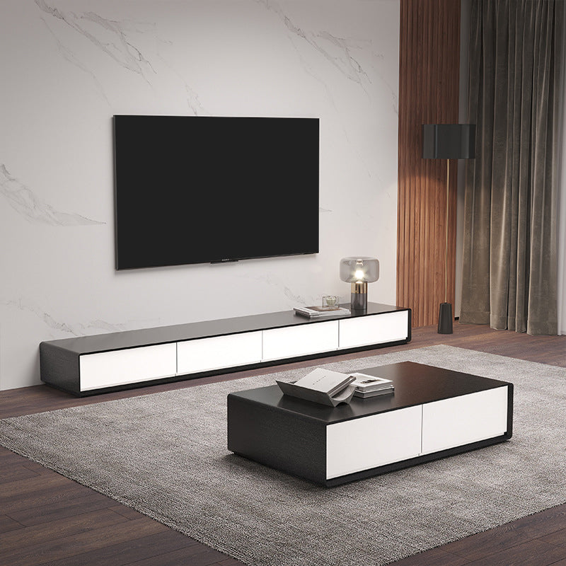 Contemporary Faux Wood TV Stand Console Enclosed Storage TV Media Stand for Living Room Clearhalo 'furn' 'furn_tv_stands_entertainment_centers' 'Furniture' 'Living Room Furniture' 'TV Stands & Entertainment Centers' 'TV Stands & Media Storage Furniture' 'tv_stands_entertainment_centers' 6240475