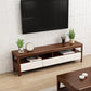Meuble TV moderne en bois, Console de rangement ouverte, support multimédia TV avec tiroirs pour salon