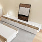 Supporto TV moderno in legno da 16" con contenitore chiuso, supporto TV bianco con cassetti