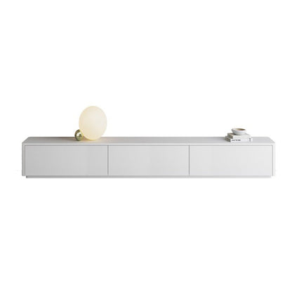 Supporto TV moderno in legno da 16" con contenitore chiuso, supporto TV bianco con cassetti