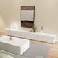 Supporto TV moderno in legno da 16" con contenitore chiuso, supporto TV bianco con cassetti