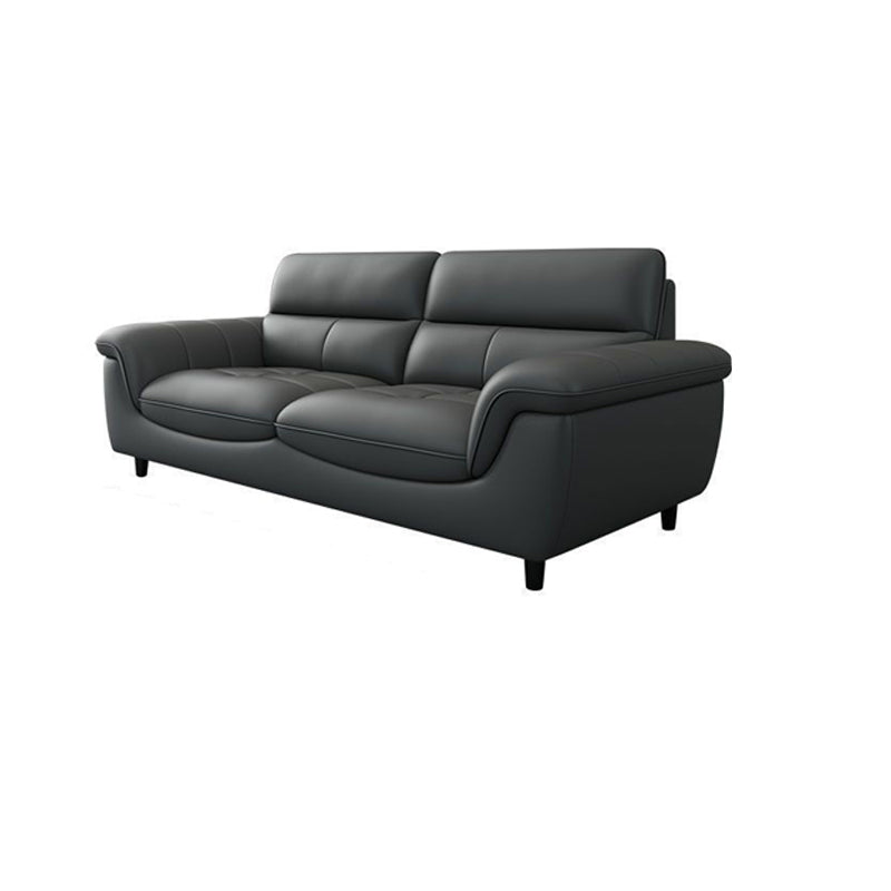 Modern 34.64" H Genuine Leather Pillow Top Arm Sofa for Living Room 71"L x 37"W x 35"H Clearhalo 'furn' 'furn_sofas' 'Furniture' 'Living Room Furniture' 'Sofa' 'sofas' 6241071