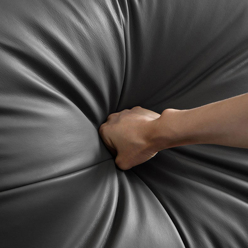 Modern 34.64" H Genuine Leather Pillow Top Arm Sofa for Living Room Clearhalo 'furn' 'furn_sofas' 'Furniture' 'Living Room Furniture' 'Sofa' 'sofas' 6241077