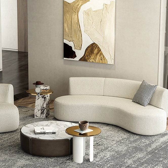 Contemporain 27,5 "H Canapa en laine avec dos sans bras et serré incurvé pour le salon