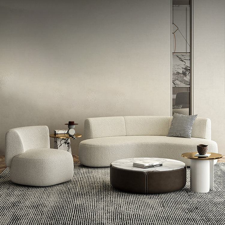 Contemporain 27,5 "H Canapa en laine avec dos sans bras et serré incurvé pour le salon