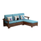Nordic Settee Cushions Sectional Square Arm Fabric Seating for Living Room