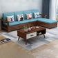 Nordic Settee Cushions Sectional Square Arm Fabric Seating for Living Room
