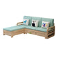 Nordic Settee Cushions Sectional Square Arm Fabric Seating for Living Room