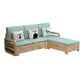 Nordic Settee Cushions Sectional Square Arm Fabric Seating for Living Room