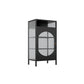 Industrial Curio Cabinet Metal Glass Doors Display Cabinet for Bedroom