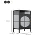 Industrial Curio Cabinet Metal Glass Doors Display Cabinet for Bedroom