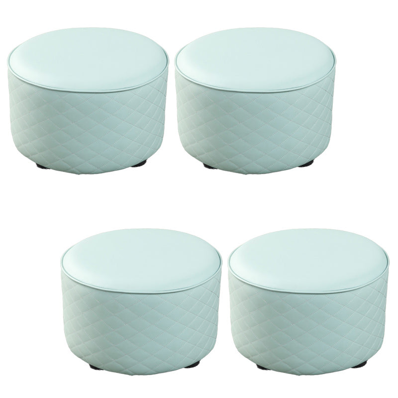 Modern Leather Pouf Water Resistant Round Pouf for Home Decor