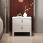 2 cassetti tavolino notturno moderno in legno in legno massiccio con gambe, alte 20 "