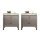 2 cassetti tavolino notturno moderno in legno in legno massiccio con gambe, alte 20 "