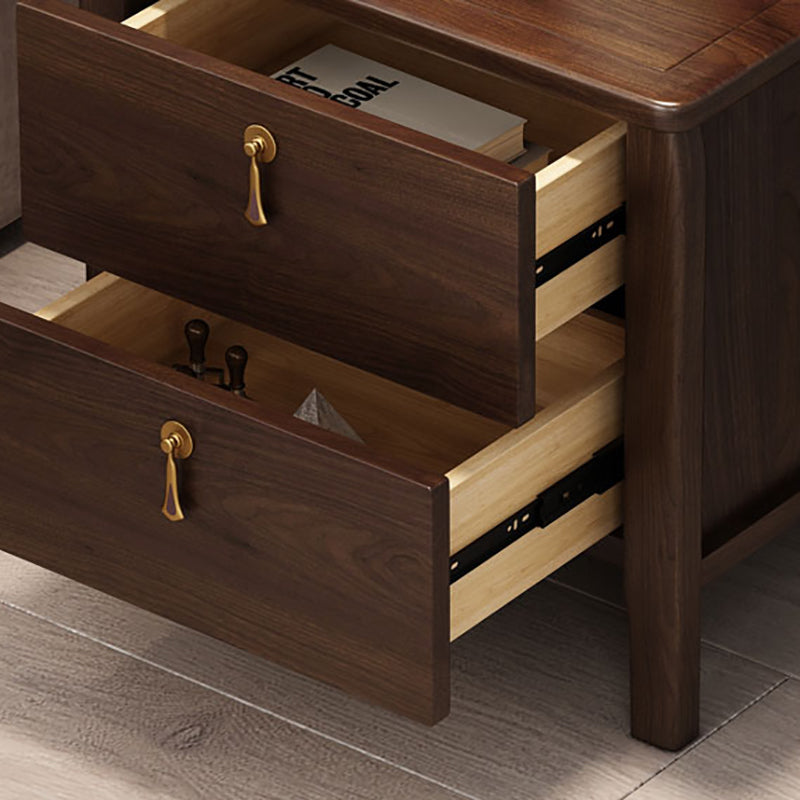 2 cassetti tavolino notturno moderno in legno in legno massiccio con gambe, alte 20 "