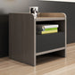 1 Drawer Wooden Night Table Contemporary Nightstand with 1 Shelf ,19.7 Tall Black-Brown 1 Piece Clearhalo 'Bedroom Furniture' 'furn' 'furn_night_stand' 'Furniture' 'night_stand' 'Nightstands' 6241413