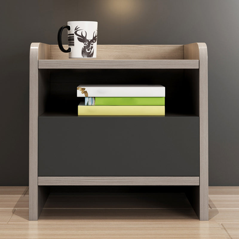 1 Drawer Wooden Night Table Contemporary Nightstand with 1 Shelf ,19.7 Tall Clearhalo 'Bedroom Furniture' 'furn' 'furn_night_stand' 'Furniture' 'night_stand' 'Nightstands' 6241415