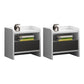 1 Drawer Wooden Night Table Contemporary Nightstand with 1 Shelf ,19.7 Tall White-Gray 2 Piece Set Clearhalo 'Bedroom Furniture' 'furn' 'furn_night_stand' 'Furniture' 'night_stand' 'Nightstands' 6241416