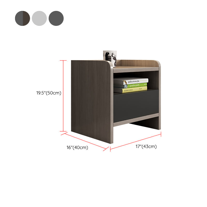 1 Drawer Wooden Night Table Contemporary Nightstand with 1 Shelf ,19.7 Tall Clearhalo 'Bedroom Furniture' 'furn' 'furn_night_stand' 'Furniture' 'night_stand' 'Nightstands' 6241426