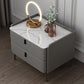 Modern Bed Nightstand Stone Accent Table Nightstand Cabinet with 2-drawer Clearhalo 'Bedroom Furniture' 'furn' 'furn_night_stand' 'Furniture' 'night_stand' 'Nightstands' 6241500