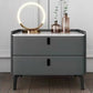 Modern Bed Nightstand Stone Accent Table Nightstand Cabinet with 2-drawer Dark Gray 1 Piece Clearhalo 'Bedroom Furniture' 'furn' 'furn_night_stand' 'Furniture' 'night_stand' 'Nightstands' 6241501