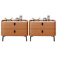 Modern Bed Nightstand Stone Accent Table Nightstand Cabinet with 2-drawer Orange 2 Piece Set Clearhalo 'Bedroom Furniture' 'furn' 'furn_night_stand' 'Furniture' 'night_stand' 'Nightstands' 6241508