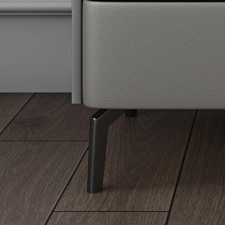 Modern Bed Nightstand Stone Accent Table Nightstand Cabinet with 2-drawer Clearhalo 'Bedroom Furniture' 'furn' 'furn_night_stand' 'Furniture' 'night_stand' 'Nightstands' 6241510