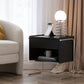 1 Drawer Glass Top Night Table Modern Mirrored Nightstand with Legs .19.7" Tall Clearhalo 'Bedroom Furniture' 'furn' 'furn_night_stand' 'Furniture' 'night_stand' 'Nightstands' 6241552