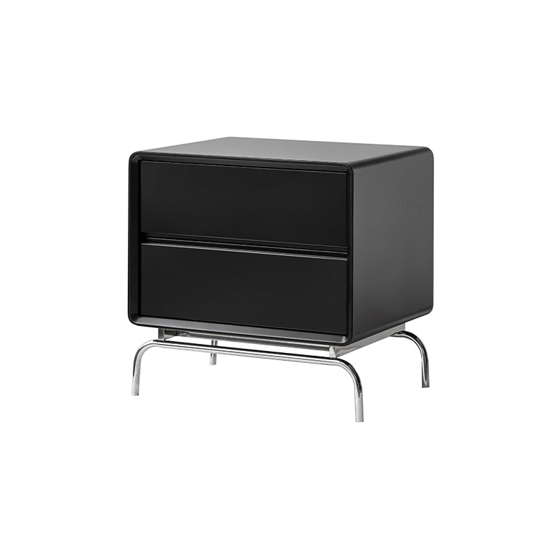 1 Drawer Glass Top Night Table Modern Mirrored Nightstand with Legs .19.7" Tall 20"L x 16"W x 20"H Black 1 Piece Clearhalo 'Bedroom Furniture' 'furn' 'furn_night_stand' 'Furniture' 'night_stand' 'Nightstands' 6241553