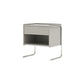 1 Drawer Glass Top Night Table Modern Mirrored Nightstand with Legs .19.7" Tall 20"L x 14"W x 20"H Cream Gray 1 Piece Clearhalo 'Bedroom Furniture' 'furn' 'furn_night_stand' 'Furniture' 'night_stand' 'Nightstands' 6241557