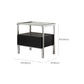 1 Drawer Glass Top Night Table Modern Mirrored Nightstand with Legs .19.7" Tall Clearhalo 'Bedroom Furniture' 'furn' 'furn_night_stand' 'Furniture' 'night_stand' 'Nightstands' 6241568