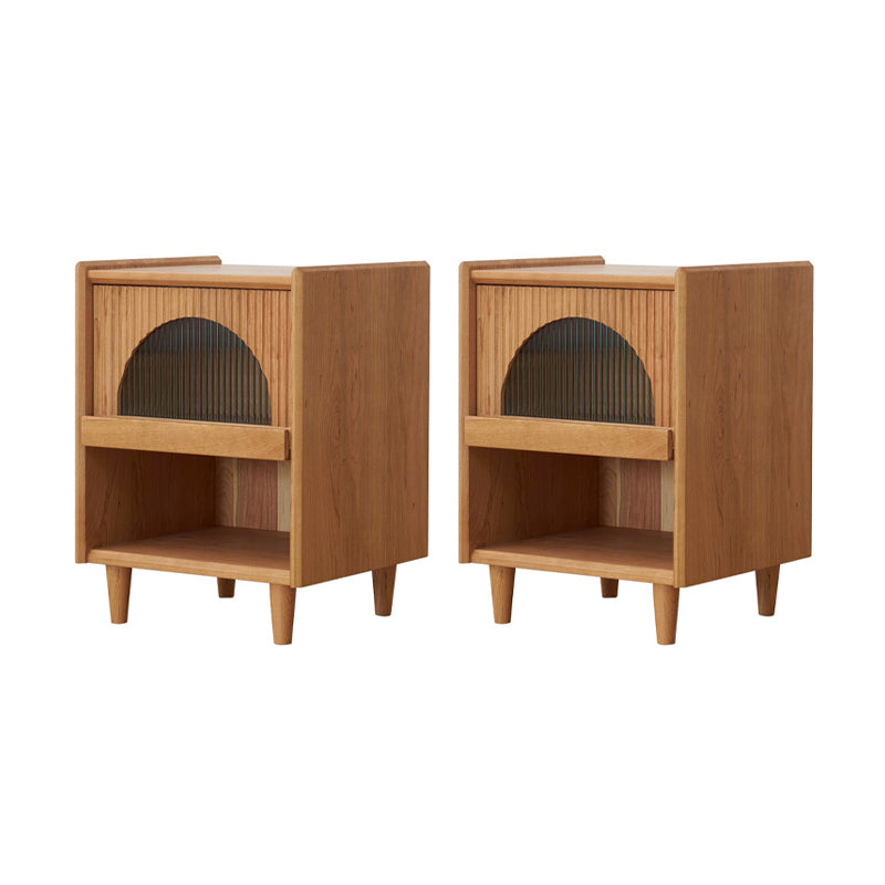 Comodino contemporaneo comodino in legno massiccio mobile per camera da letto