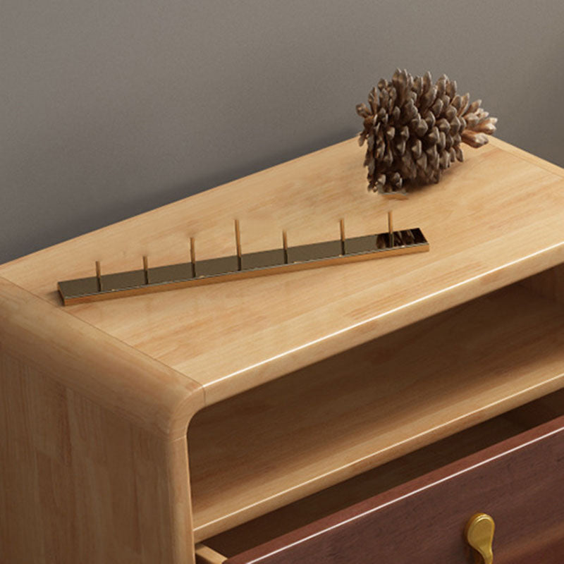 Cassettiera verticale per camera da letto in legno di gomma Glam con cassetti