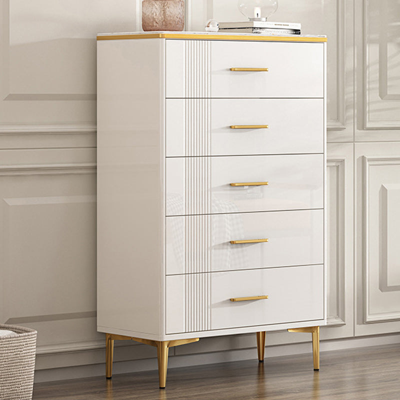 Glam Chest Bedroom Stone 16" Wide Storage Chest in White with Drawers Gold 5 Clearhalo 'Bedroom Furniture' 'Dressers & Chests' 'dressers_chests' 'furn' 'furn_dressers_chests' 'Furniture' 6241703