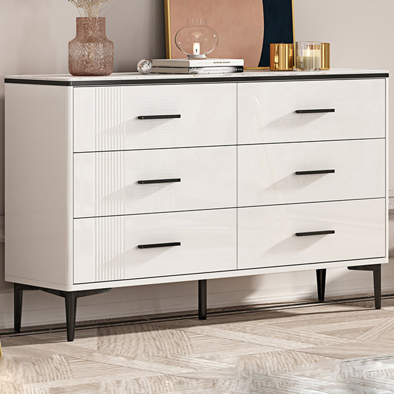 Glam Chest Bedroom Stone 16" Wide Storage Chest in White with Drawers Black 6 Clearhalo 'Bedroom Furniture' 'Dressers & Chests' 'dressers_chests' 'furn' 'furn_dressers_chests' 'Furniture' 6241705