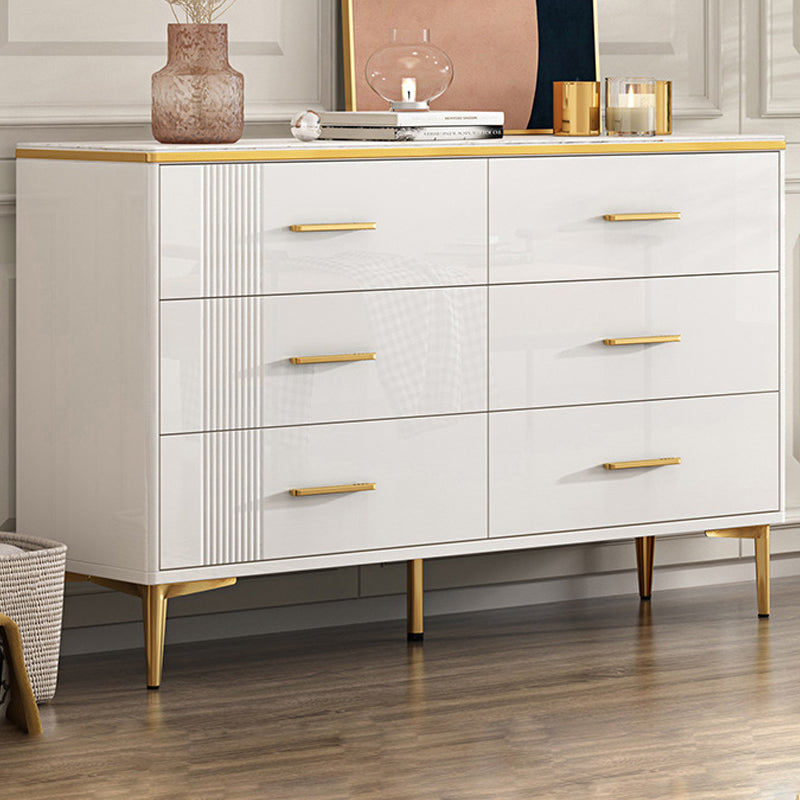 Glam Chest Bedroom Stone 16" Wide Storage Chest in White with Drawers Gold 6 Clearhalo 'Bedroom Furniture' 'Dressers & Chests' 'dressers_chests' 'furn' 'furn_dressers_chests' 'Furniture' 6241707