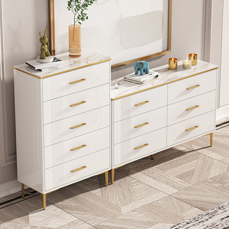 Glam Chest Bedroom Stone 16" Wide Storage Chest in White with Drawers Clearhalo 'Bedroom Furniture' 'Dressers & Chests' 'dressers_chests' 'furn' 'furn_dressers_chests' 'Furniture' 6241708