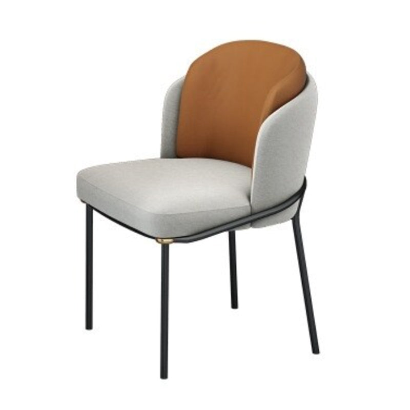 White Stone Dinette Set with Metal Base 1/3/4/5 Pieces Modern Round Table Set 1 Orange Chair Clearhalo 'Dining Room Sets' 'Dining Tables & Seating' 'dining_room_set' 'furn' 'furn_dining_room_set' 'Furniture' 'Kitchen & Dining Furniture' 6241842