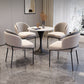 White Stone Dinette Set with Metal Base 1/3/4/5 Pieces Modern Round Table Set Clearhalo 'Dining Room Sets' 'Dining Tables & Seating' 'dining_room_set' 'furn' 'furn_dining_room_set' 'Furniture' 'Kitchen & Dining Furniture' 6241847