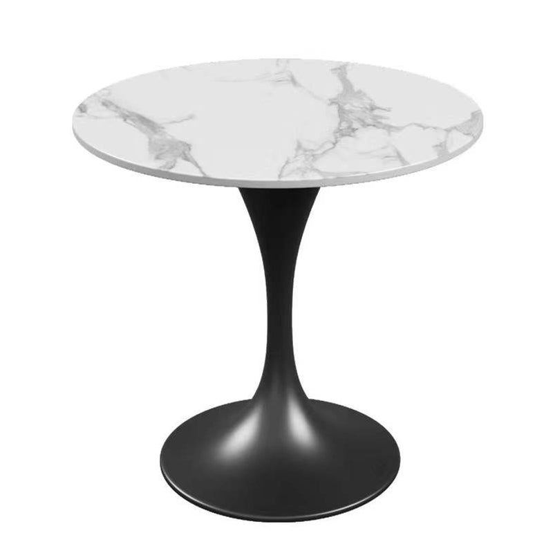 White Stone Dinette Set with Metal Base 1/3/4/5 Pieces Modern Round Table Set White 31"L x 31"W Clearhalo 'Dining Room Sets' 'Dining Tables & Seating' 'dining_room_set' 'furn' 'furn_dining_room_set' 'Furniture' 'Kitchen & Dining Furniture' 6241848